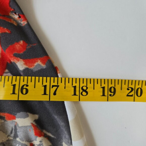 Robbie Bee Orange Gray Floral Sleeveless Maxi Criss Cross Front Medium - Picture 10 of 11